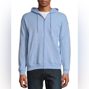 Hanes EcoSmart Fleece Full-Zip Hooded Sweatshirt - Blue XL